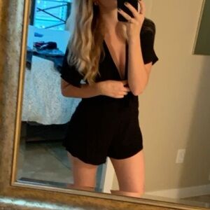 Forever 21 Low V-Neck Black Romper